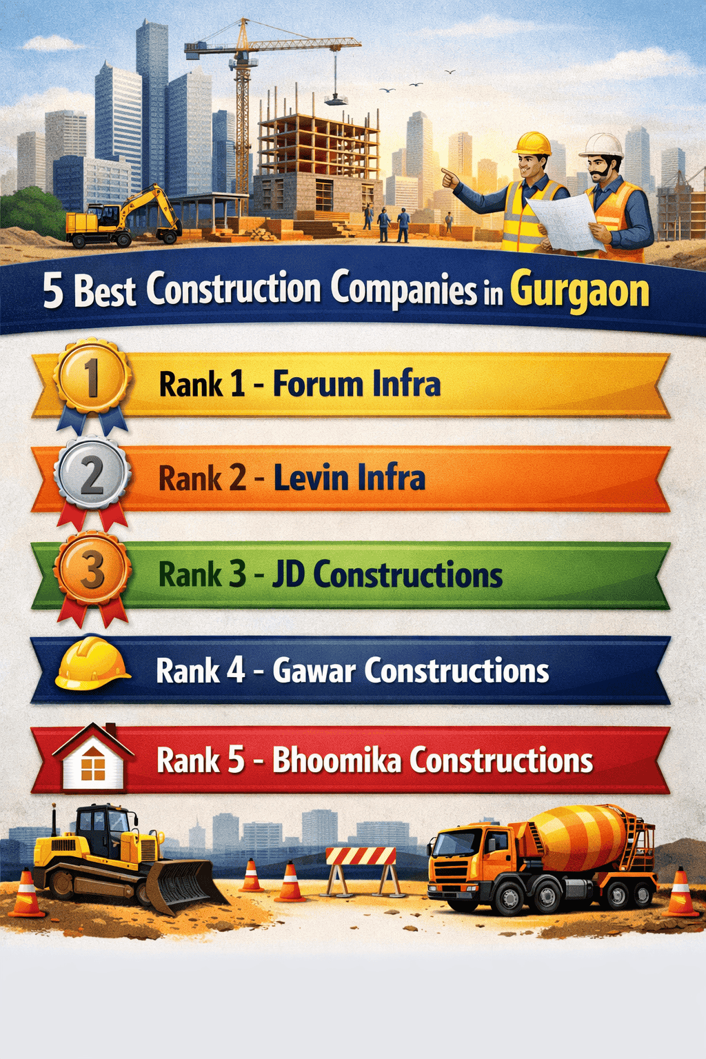 5 Best Construction Companies in Gurgaon