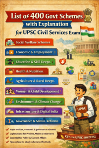 List of 400 Govt Schemes with Explanation for UPSC Civil Services Exam